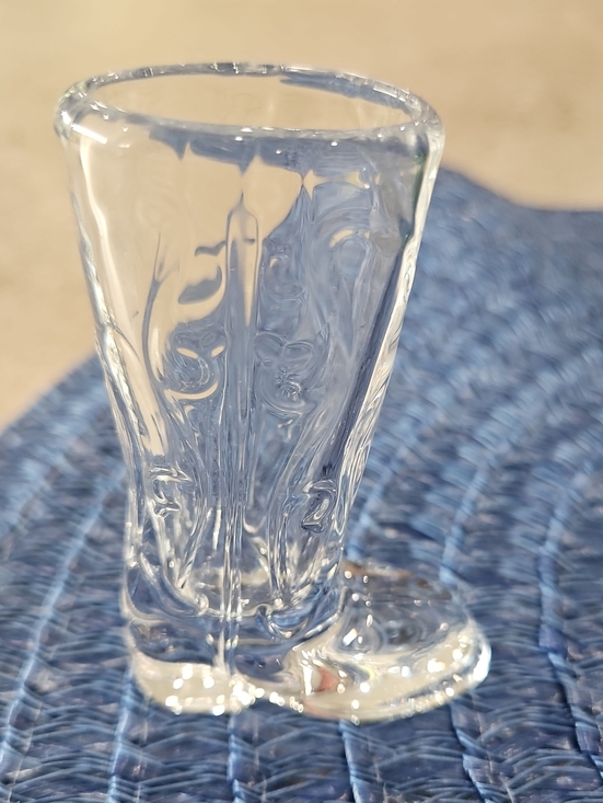 The Unbranded Brand Other - Clear Textured Glass Boot Toothpick Holder
